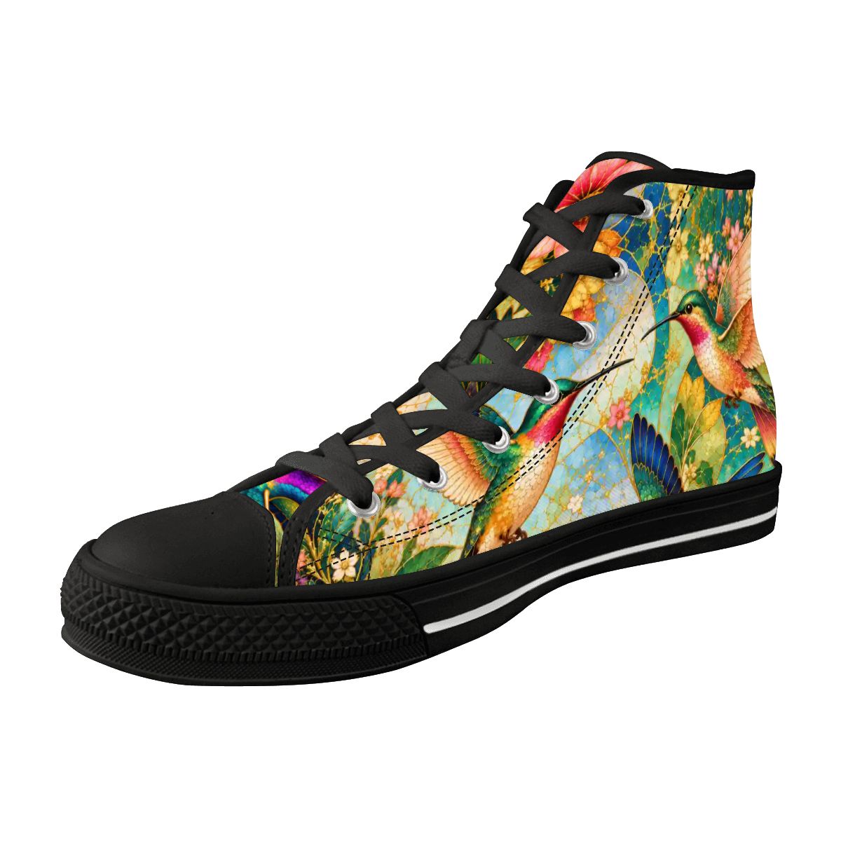 Garden of Gilded Wings Unisex High Top Canvas Shoes (women's sizes)