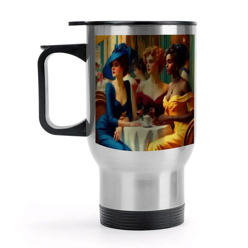 Travel Coffee Mug with Handle (14oz) Made in USA - Multiple Designs