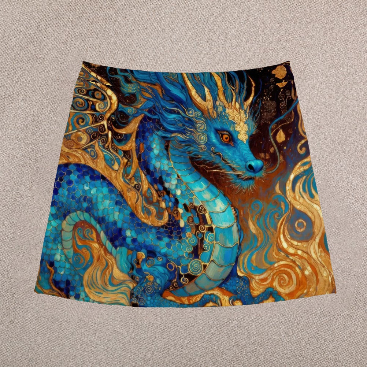 Blue Gold Dragon Mini Skirt | Fantasy Wearable Art
