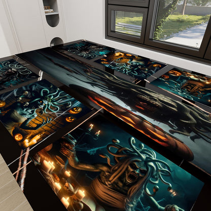 Halloween Medusa Table Runner Placemat Set 7 Pieces