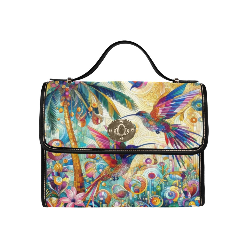 Tropical Hummingbirds Satchel Waterproof Canvas Bag