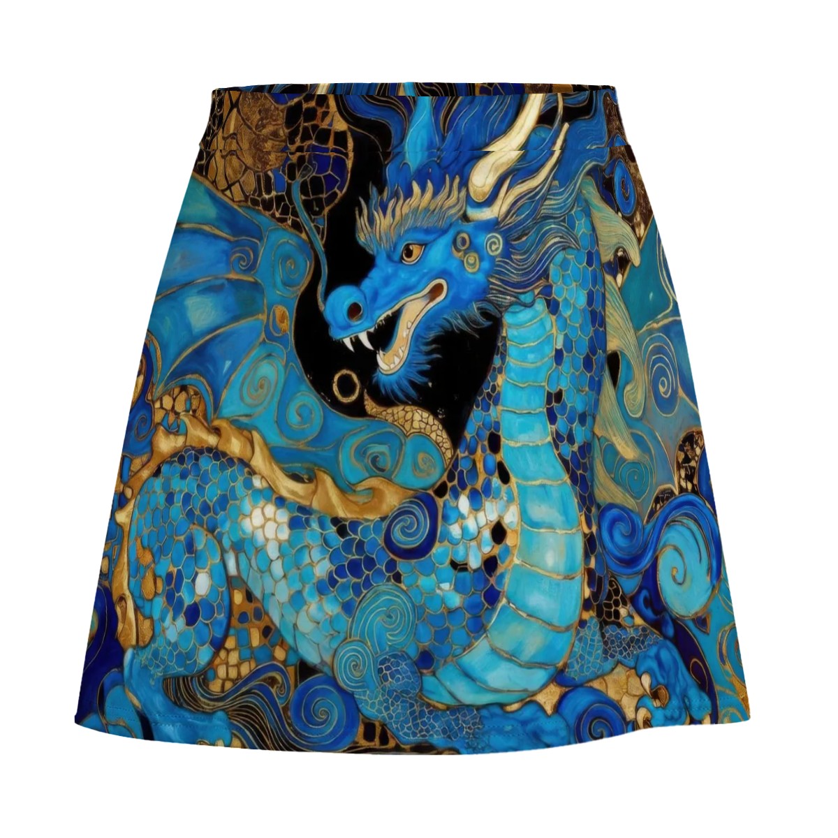Teal Dragon Mini Skirt | Fantasy Wearable Art