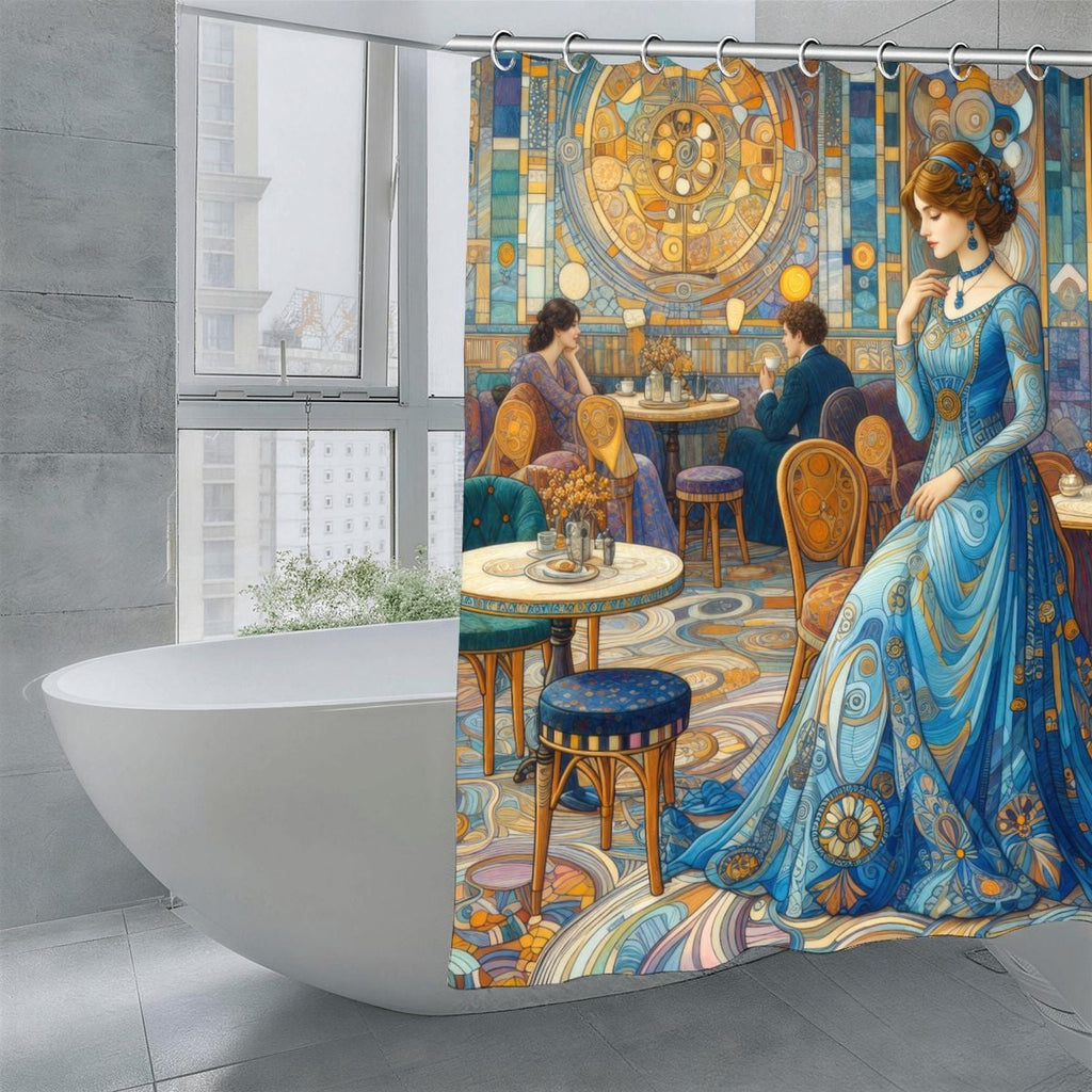 Sapphire at the Opal Café Shower Curtain