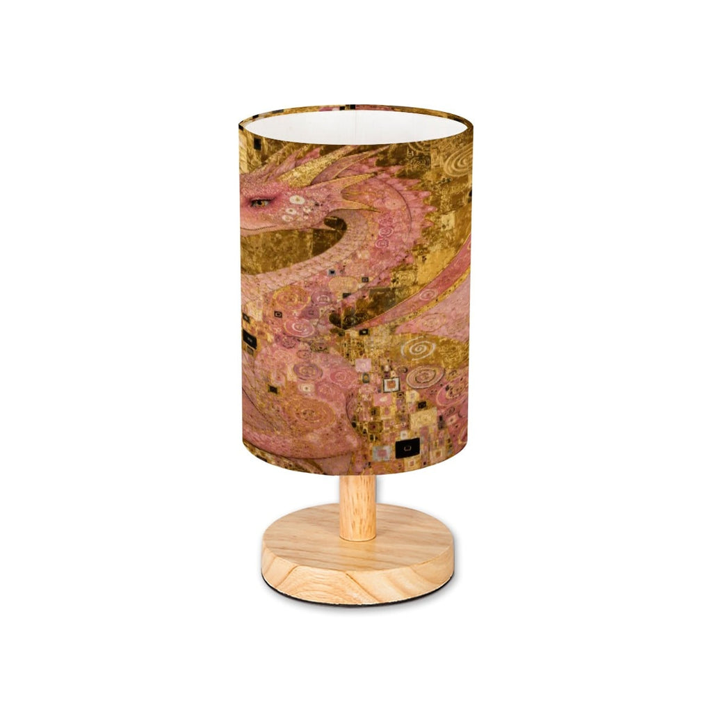 Pink Dragon Cylindrical Table Lamp