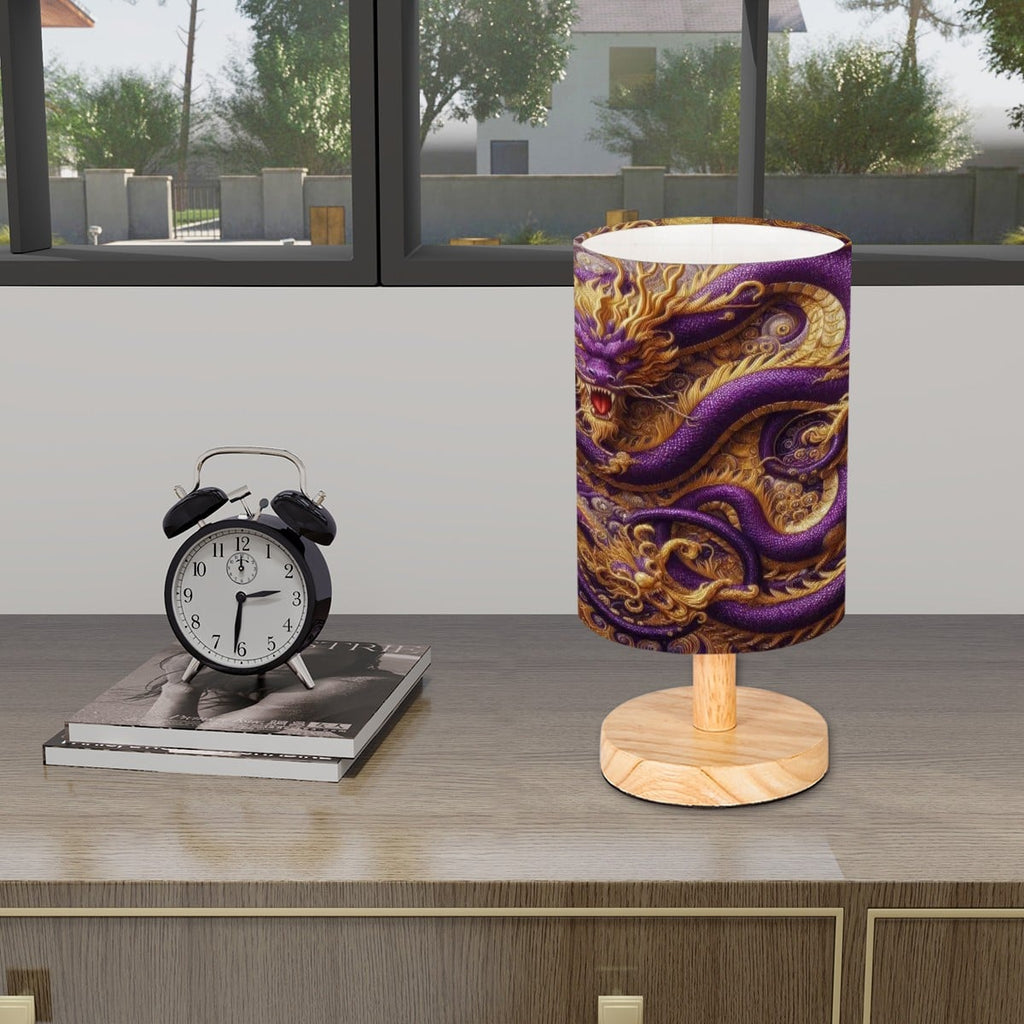 Purple Dragon Cylindrical Table Lamp