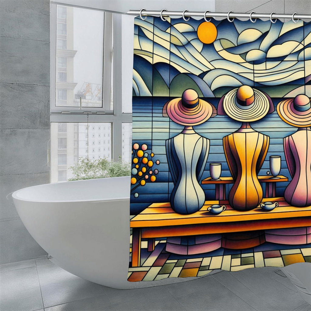 Ladies Facing the Sea Shower Curtain 70.8"x70.8" (Made in USA)
