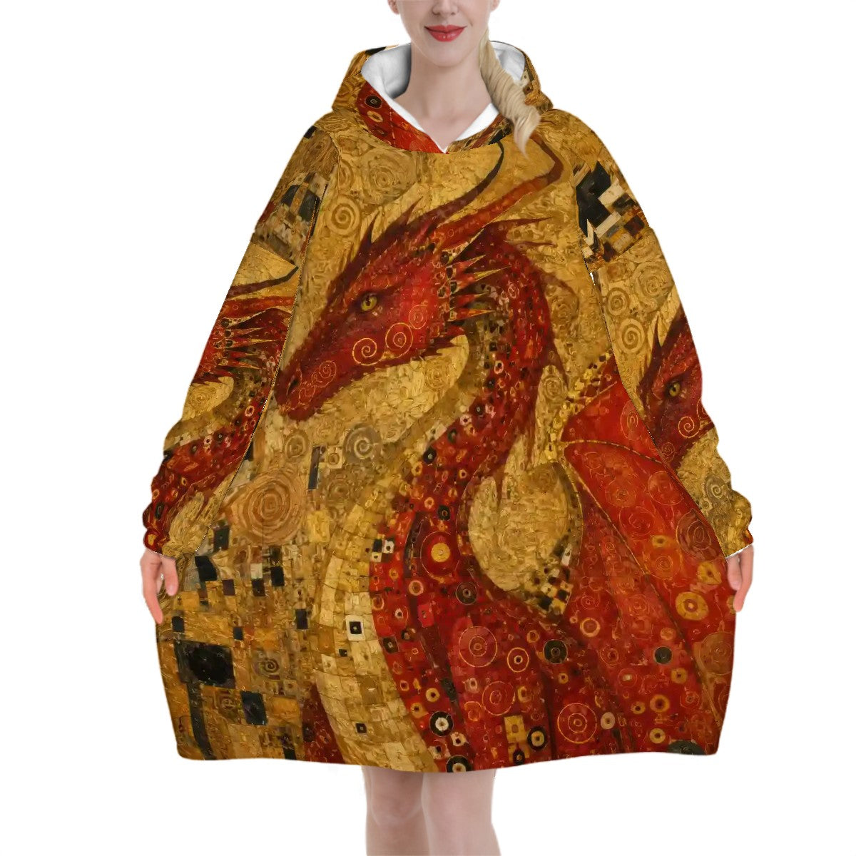 Red Dragon Adult Blanket Hoodie