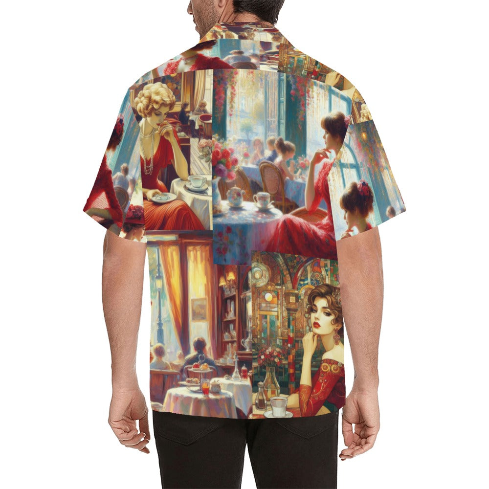 Ladies in Red Hawaiian Shirt without pocket