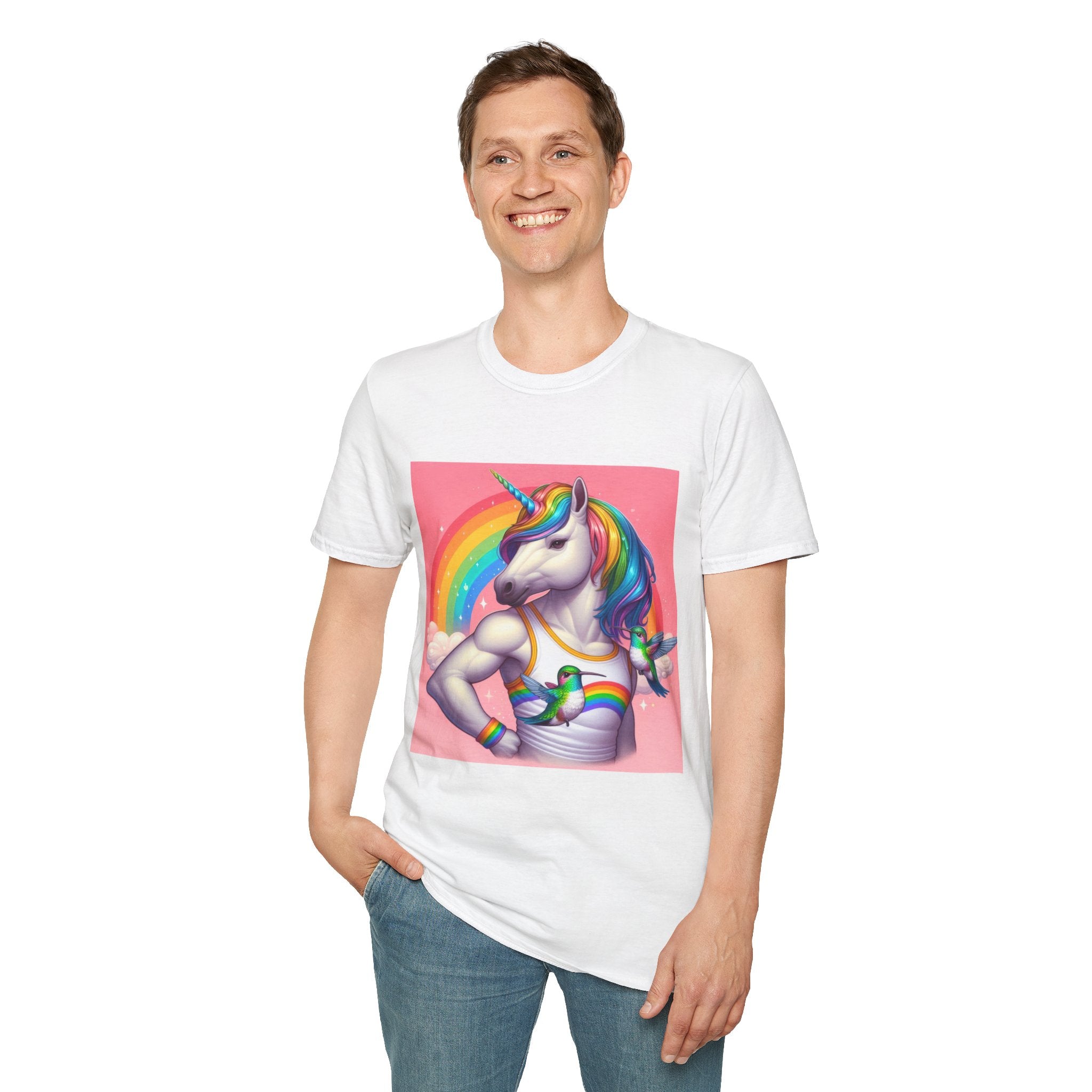 Fabulous Unicorn T-Shirt — Rainbow Muscle Unicorn Graphic Tee