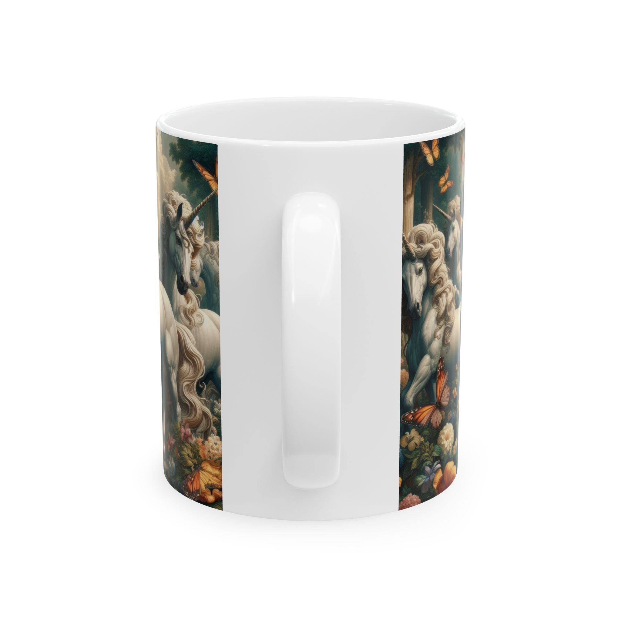 Unicorns and Butterflies Ceramic Mug by Gregg Acini Adoree Designs