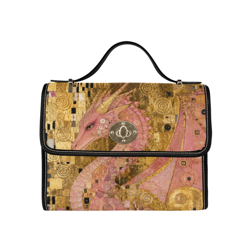 Pink Dragon Satchel Waterproof Canvas Bag
