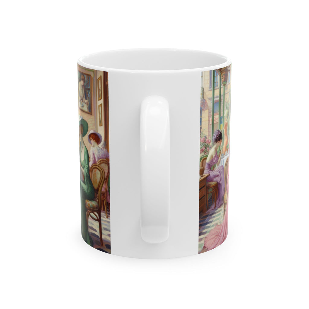 Kiffe Cafe Ceramic Mug — Elegant Retro Portrait Coffee Cup (11oz, 15oz)