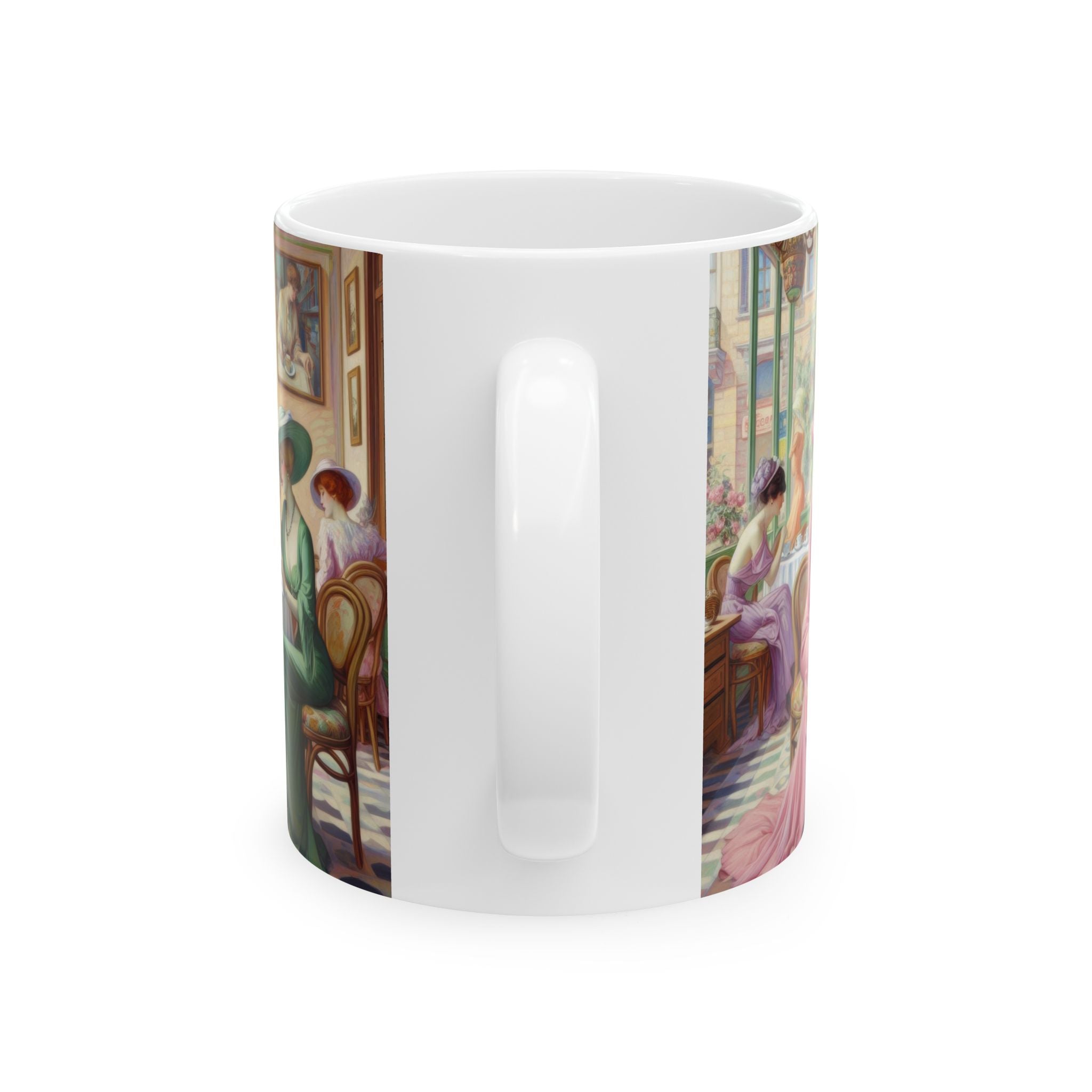 Kiffe Cafe Ceramic Mug — Elegant Retro Portrait Coffee Cup (11oz, 15oz)
