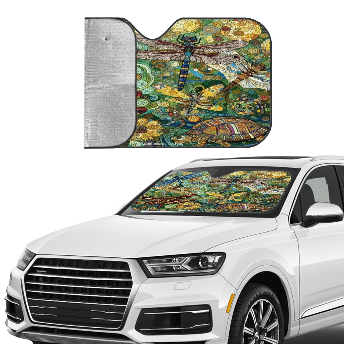 Dragonflies Car Windshield Sun Shade (Stiff Version)
