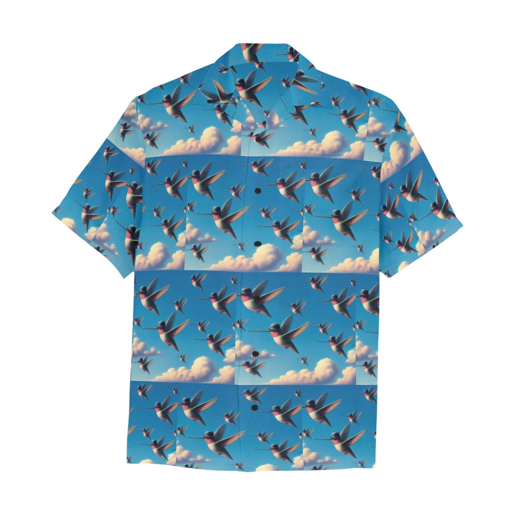 Flock of Hummingbirds Hawaiian Shirt with Chest Pocket