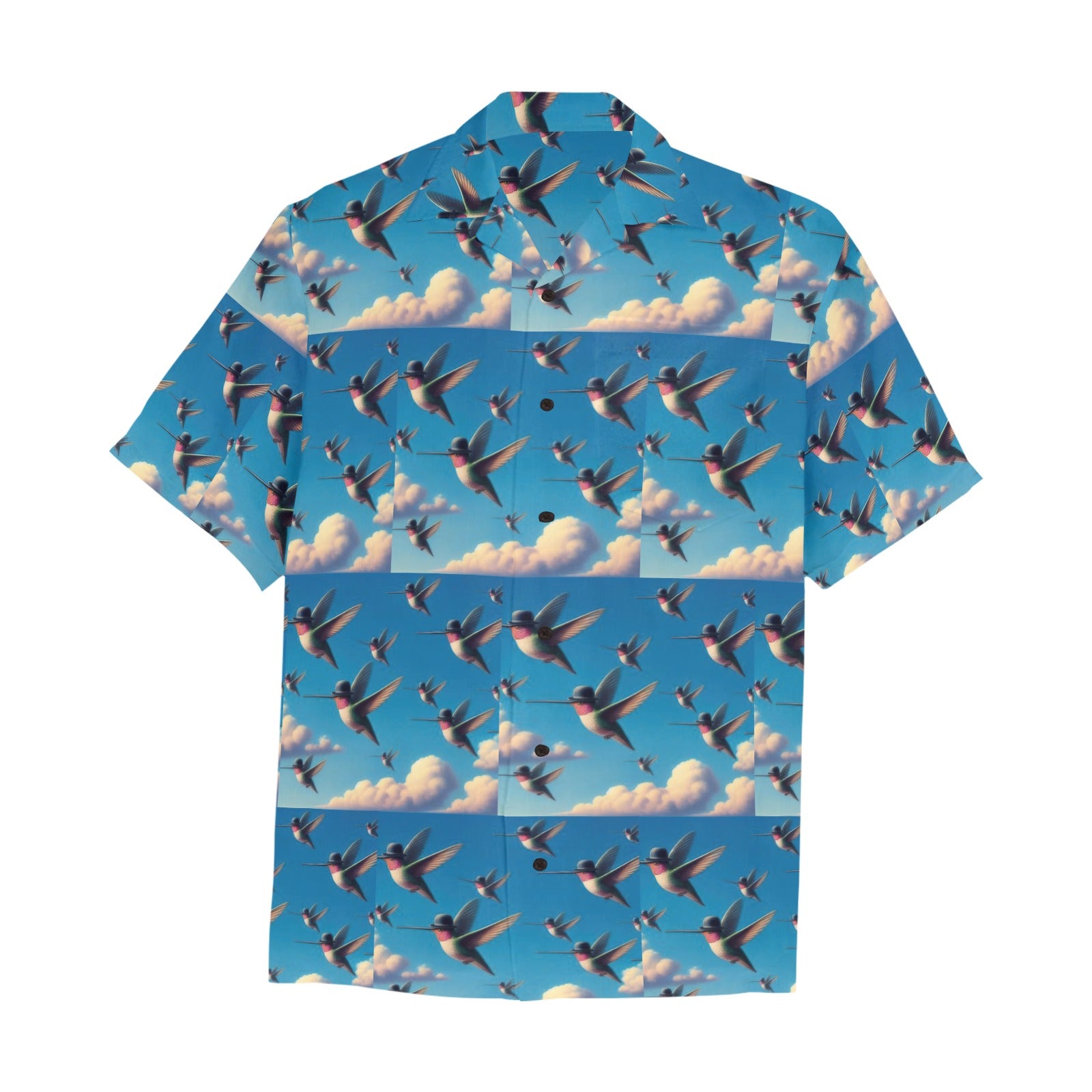 Flock of Hummingbirds Hawaiian Shirt with Chest Pocket