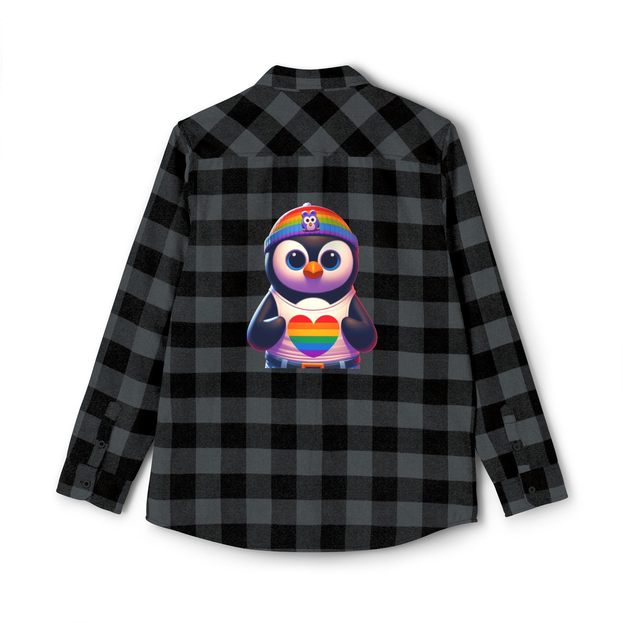 Proud Luz the Penguin Cozy Unisex Flannel Shirt