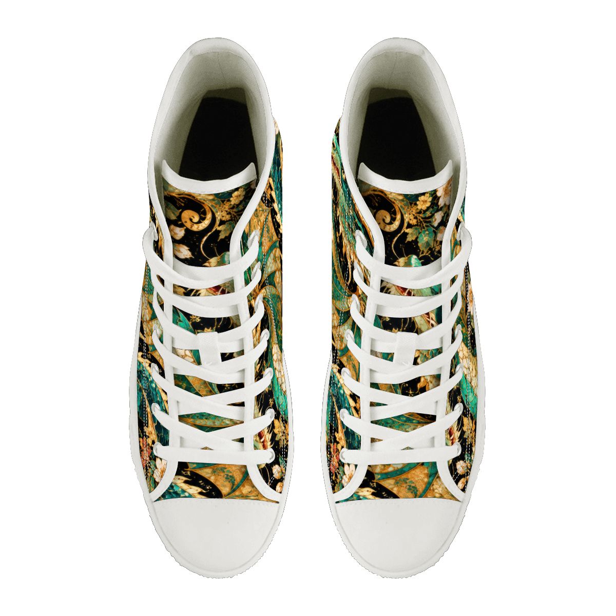 Gilded Jade Dragon Unisex High Top Canvas Shoes (women's sizes)