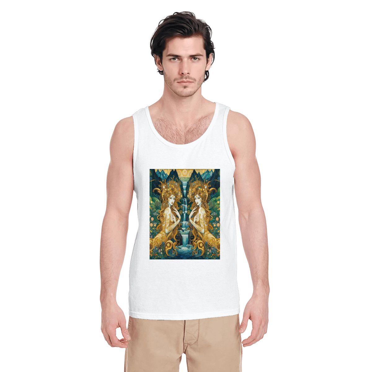 Multiple Designs Cotton Tank Top (First image shows selected design)