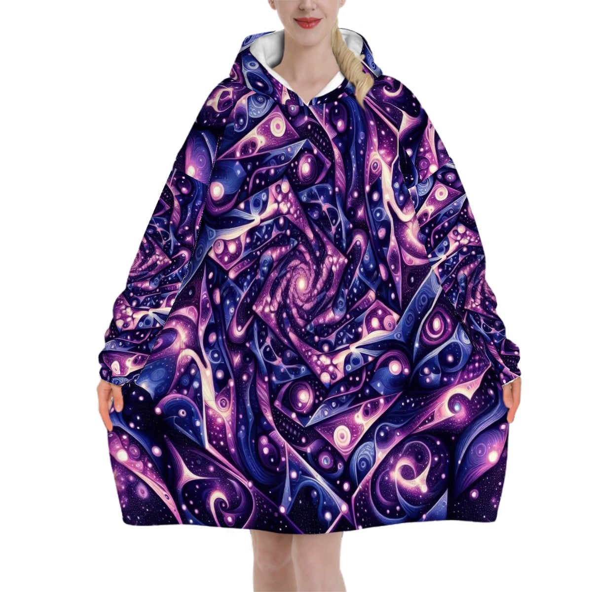 Purple Galaxy Adult Blanket Hoodie