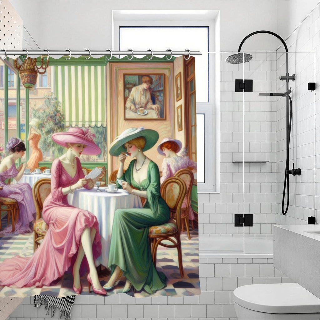 Kiffe Cafe Shower Curtain 70.8"x70.8" (Made in USA)