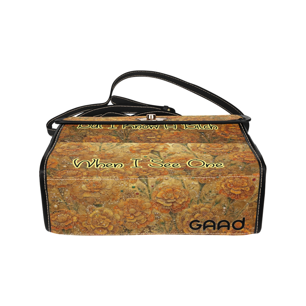 "I May Not Know My Flowers" Marigolds Satchel Bag
