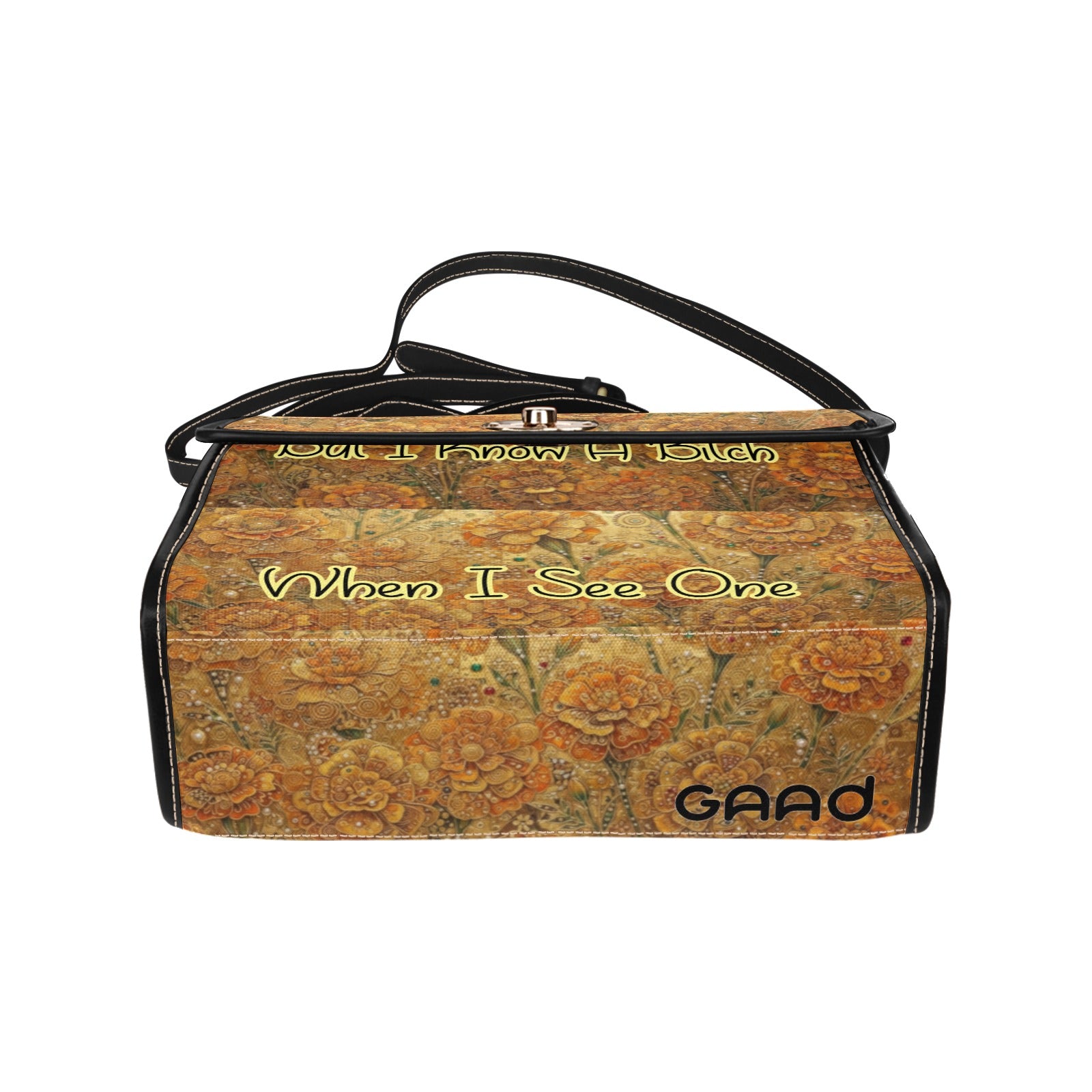 "I May Not Know My Flowers" Marigolds Satchel Bag