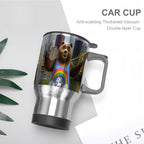 Travel Coffee Mug with Handle (14oz) Made in USA - Multiple Designs