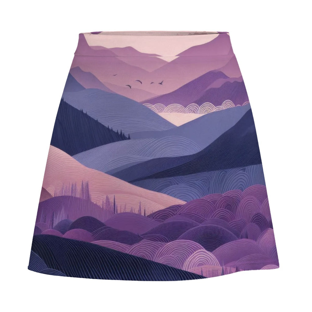 Blue Tuscany Mini Skirt | Line Abstract Wearable Art