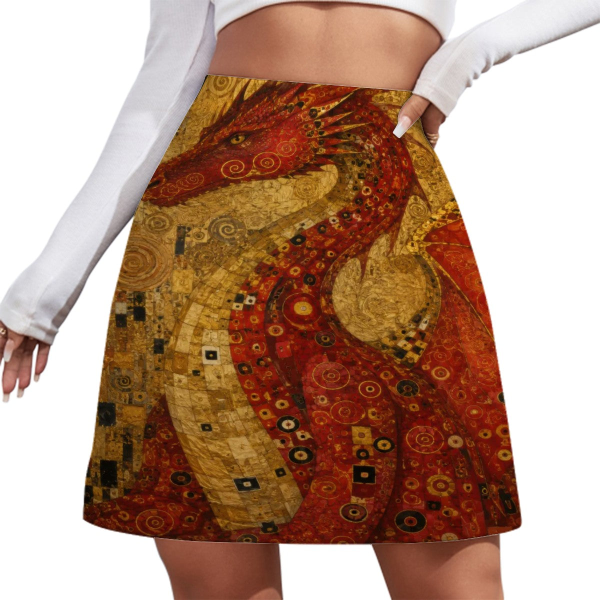 Crimson Dragon Mini Skirt