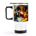 Travel Coffee Mug with Handle (14oz) Made in USA - Multiple Designs