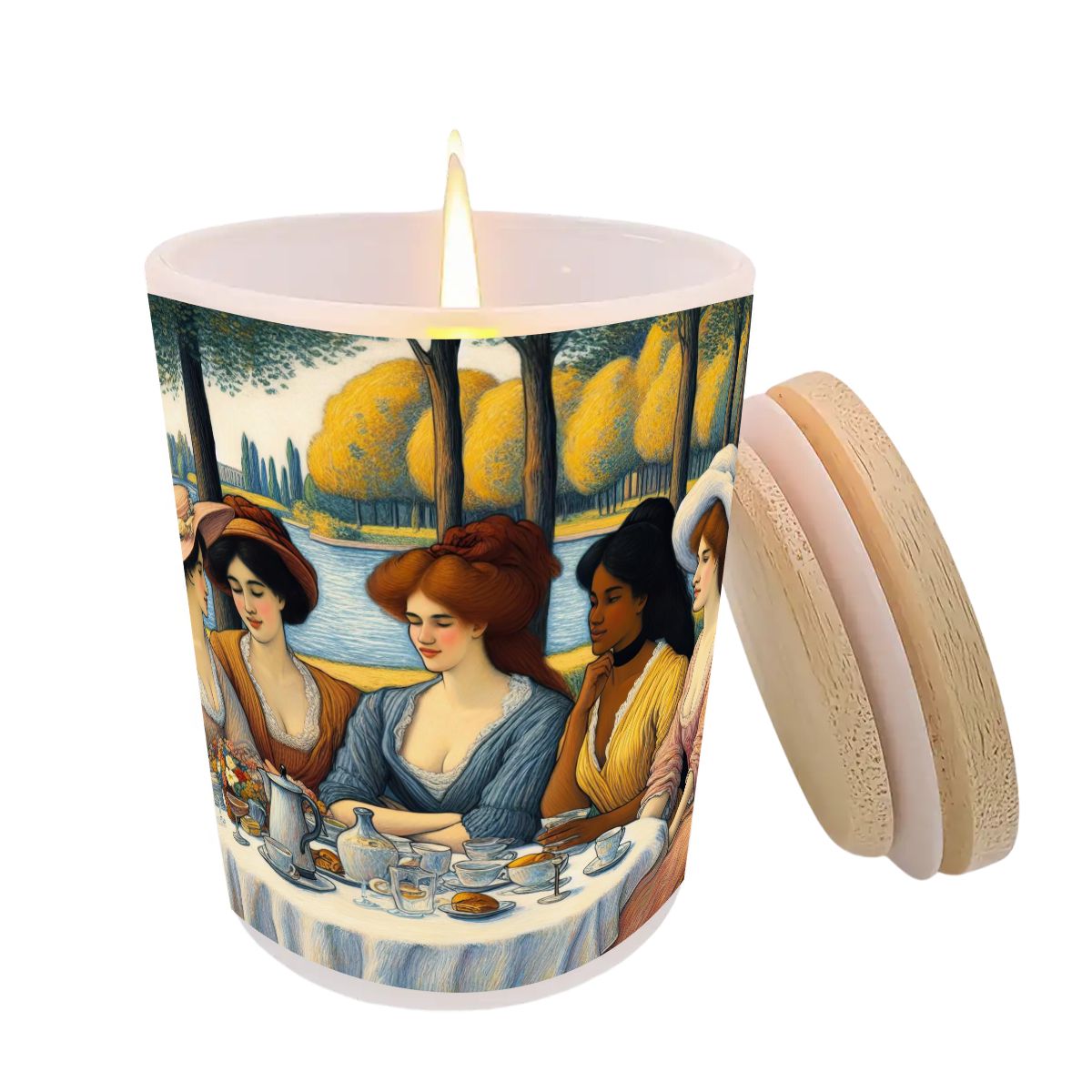 5 Ladies Frosted Jar Scented Candle with Lid (6oz) - Gregg Acini Adoree Designs - Candles