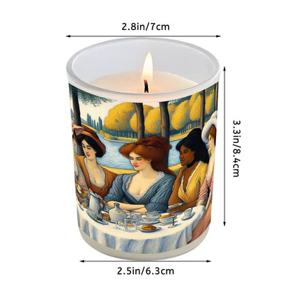 5 Ladies Frosted Jar Scented Candle with Lid (6oz) - Gregg Acini Adoree Designs - Candles
