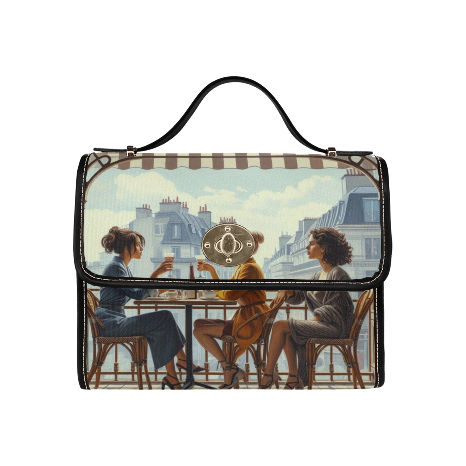 Paris Balcony Satchel Waterproof Canvas Bag