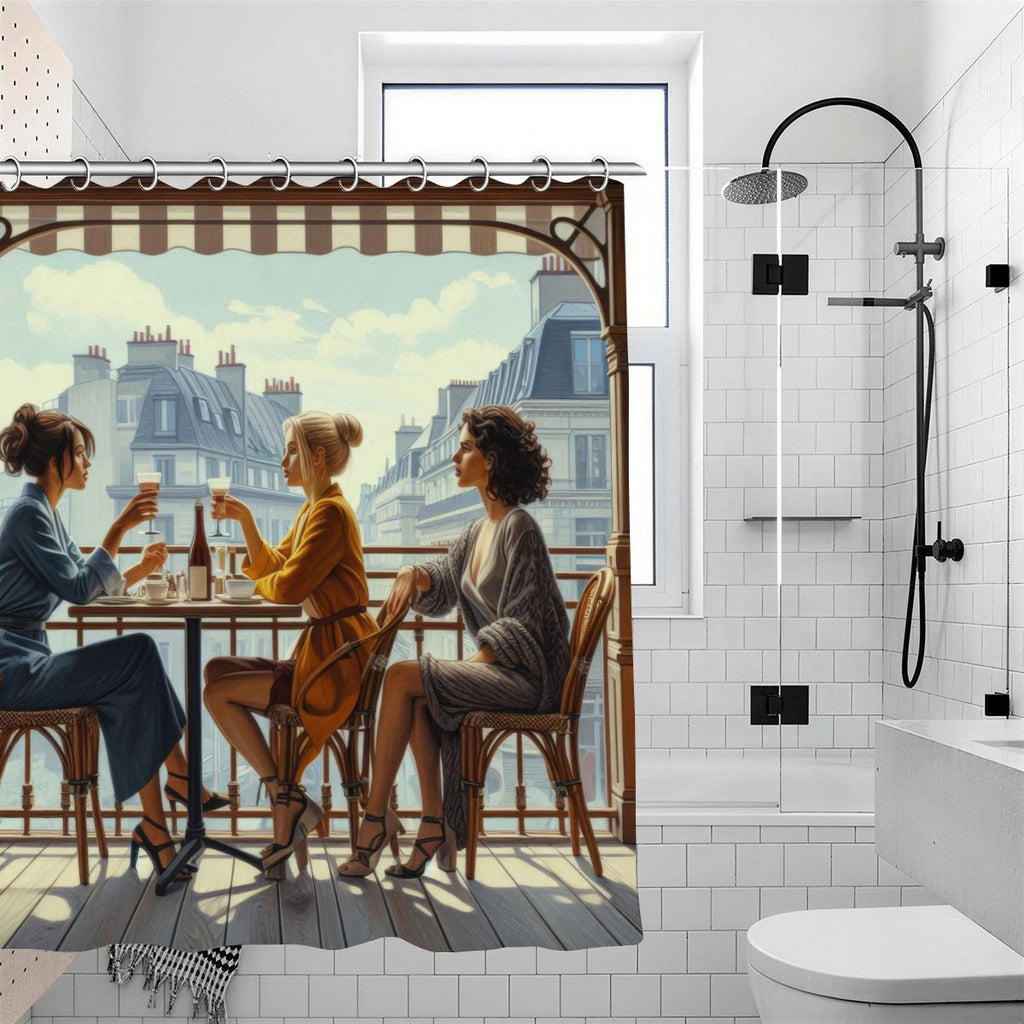 Paris Balcony Shower Curtain 70.8"x70.8" (Made in USA)