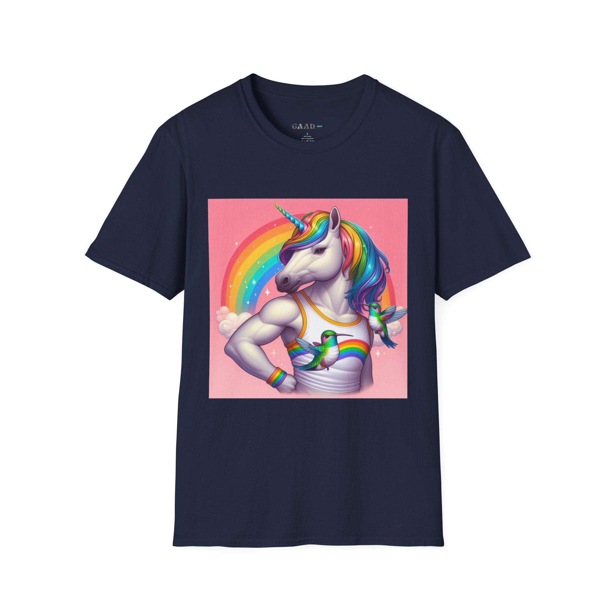 Fabulous Unicorn T-Shirt — Rainbow Muscle Unicorn Graphic Tee