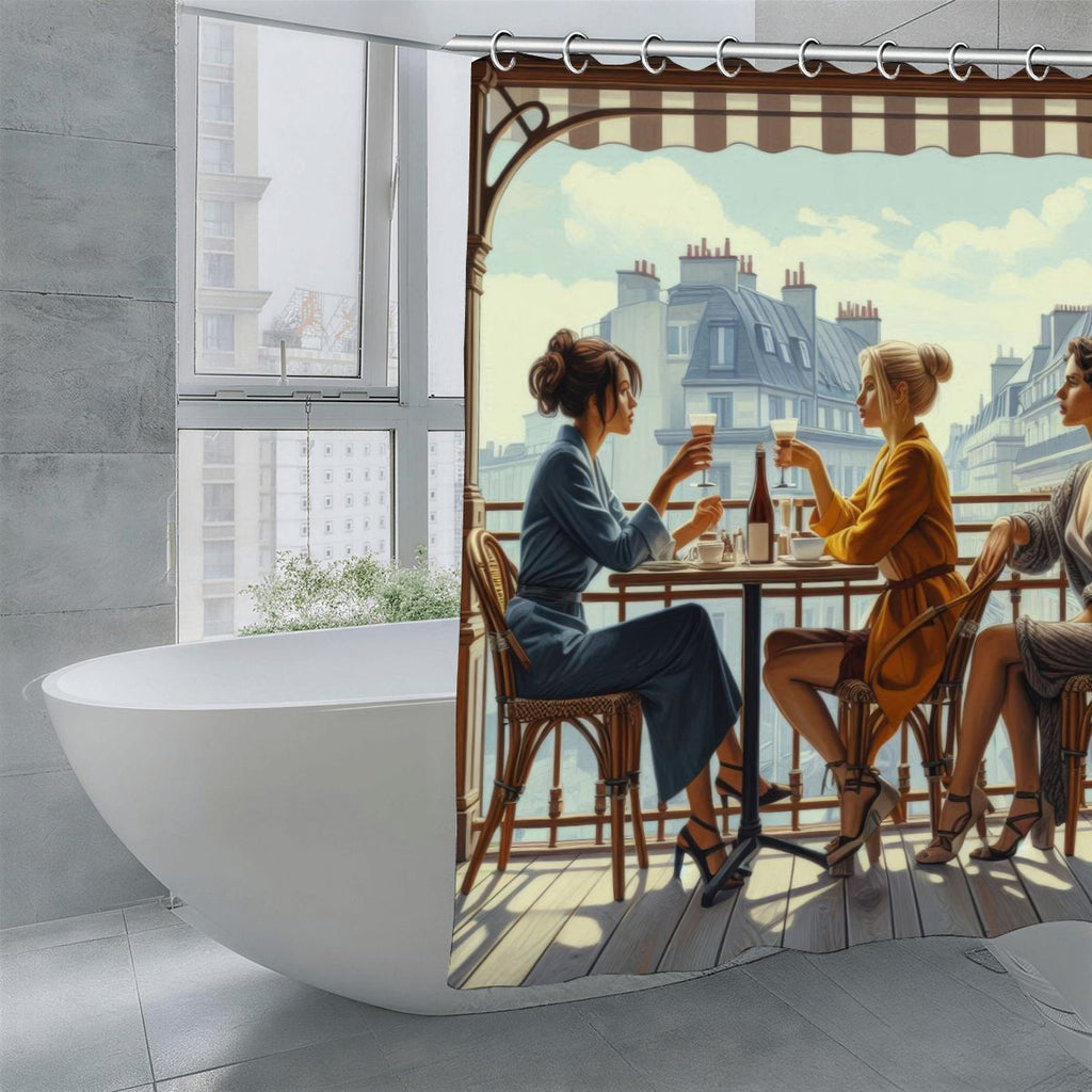 Paris Balcony Shower Curtain 70.8"x70.8" (Made in USA)