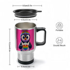 Travel Coffee Mug with Handle (14oz) Made in USA - Multiple Designs