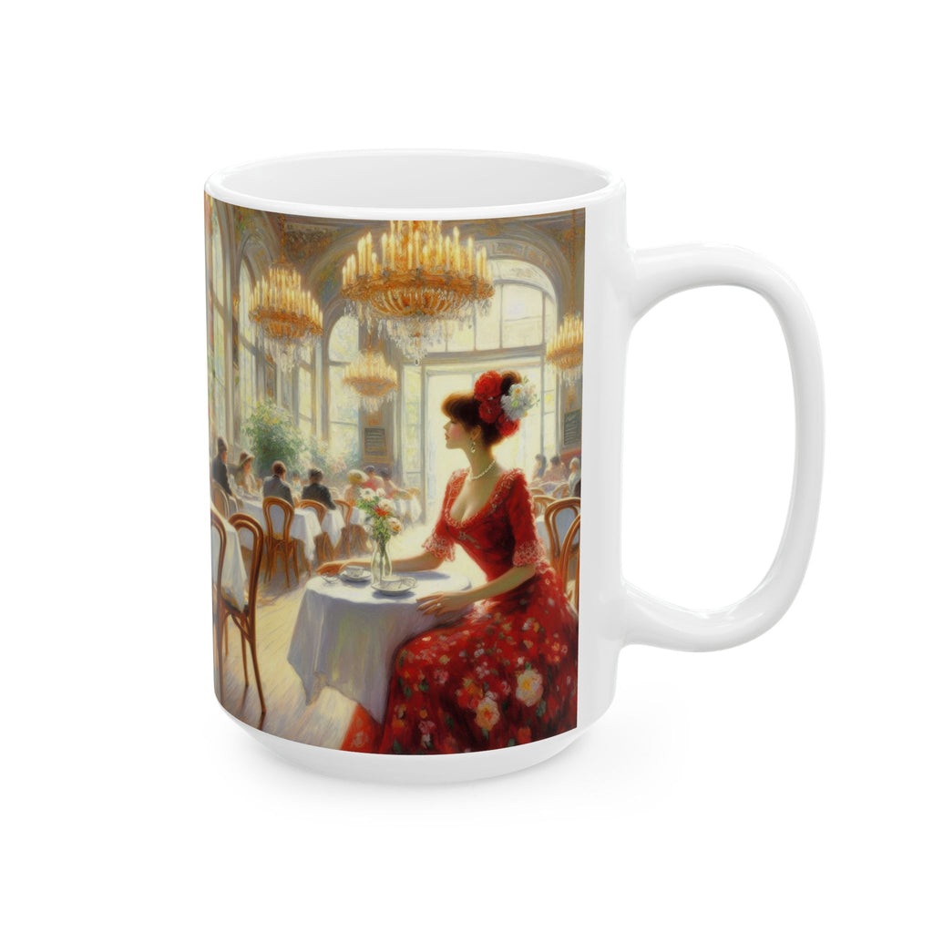 Claudia Ceramic Mug — Elegant Retro Portrait Coffee Cup (11oz, 15oz)