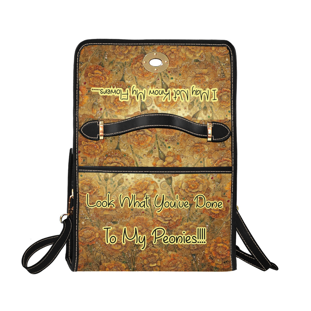 "I May Not Know My Flowers" Marigolds Satchel Bag