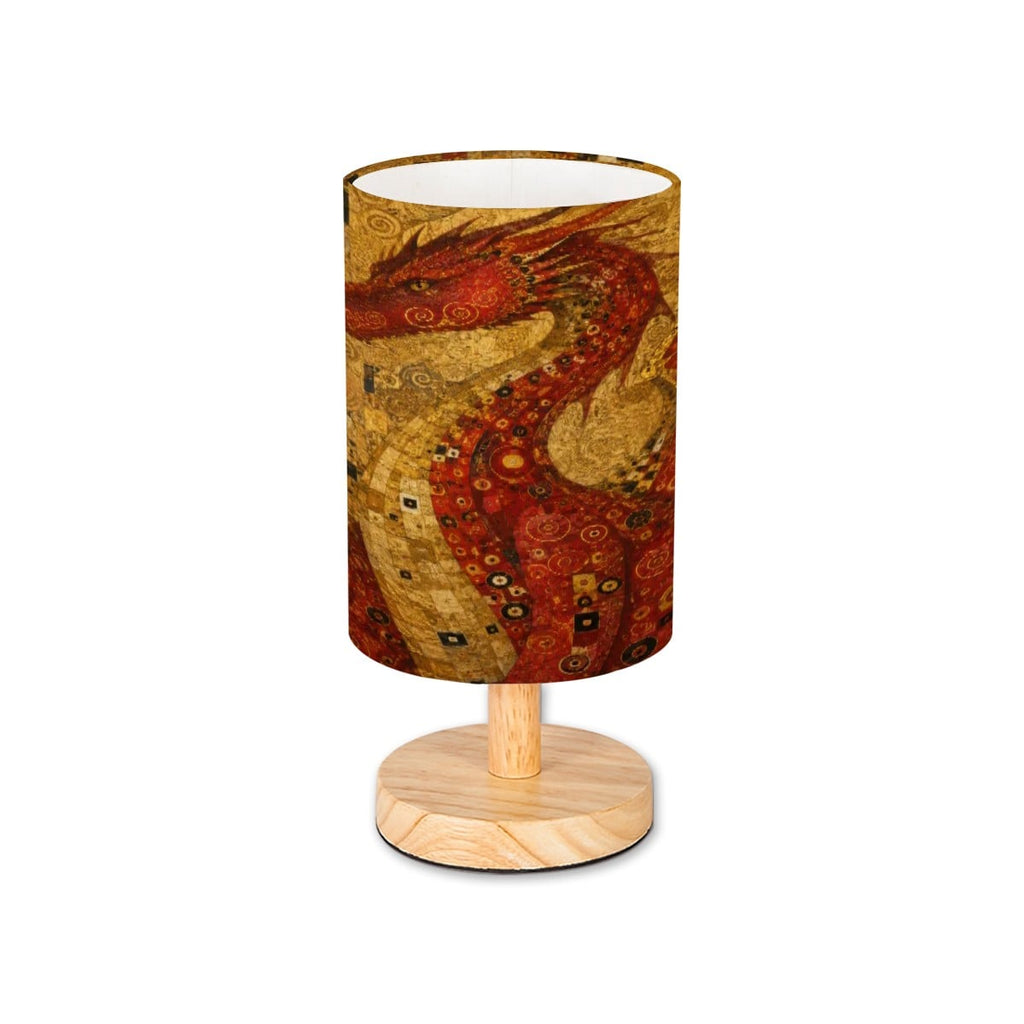 Red Dragon Cylindrical Table Lamp