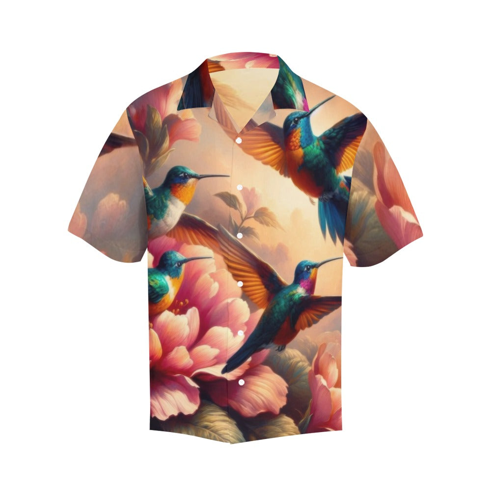Multicolor Hummingbirds Hawaiian Shirt without pocket
