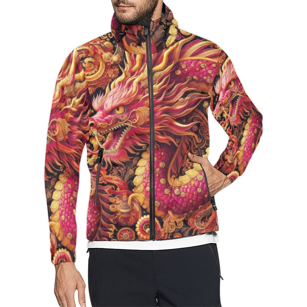 Crimson Dragon Unisex All Over Print Windbreaker (Model H23)