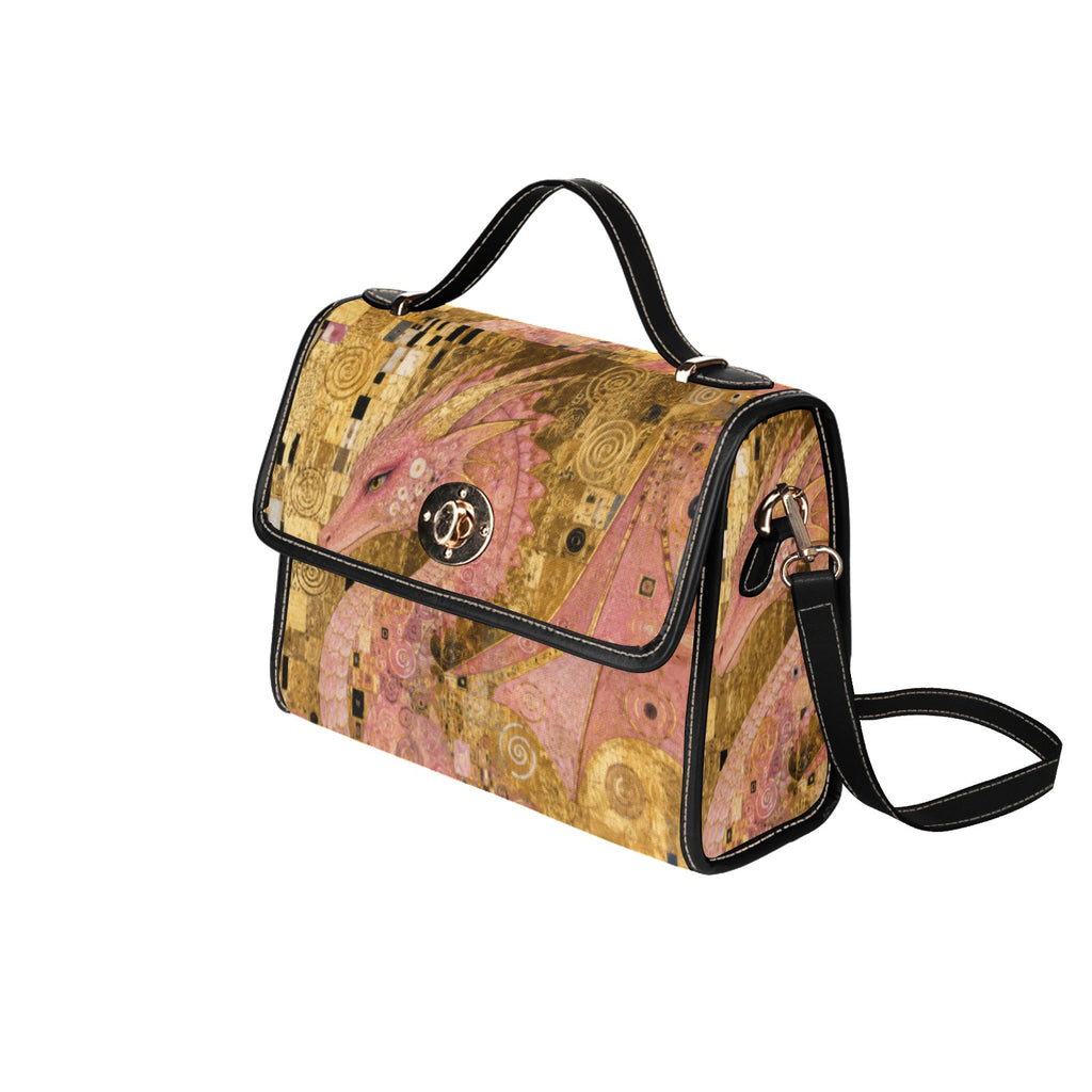 Pink Dragon Satchel Waterproof Canvas Bag