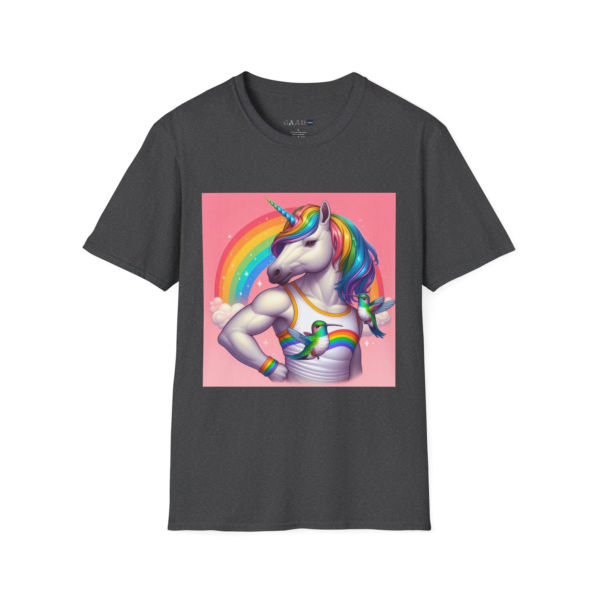 Fabulous Unicorn T-Shirt — Rainbow Muscle Unicorn Graphic Tee