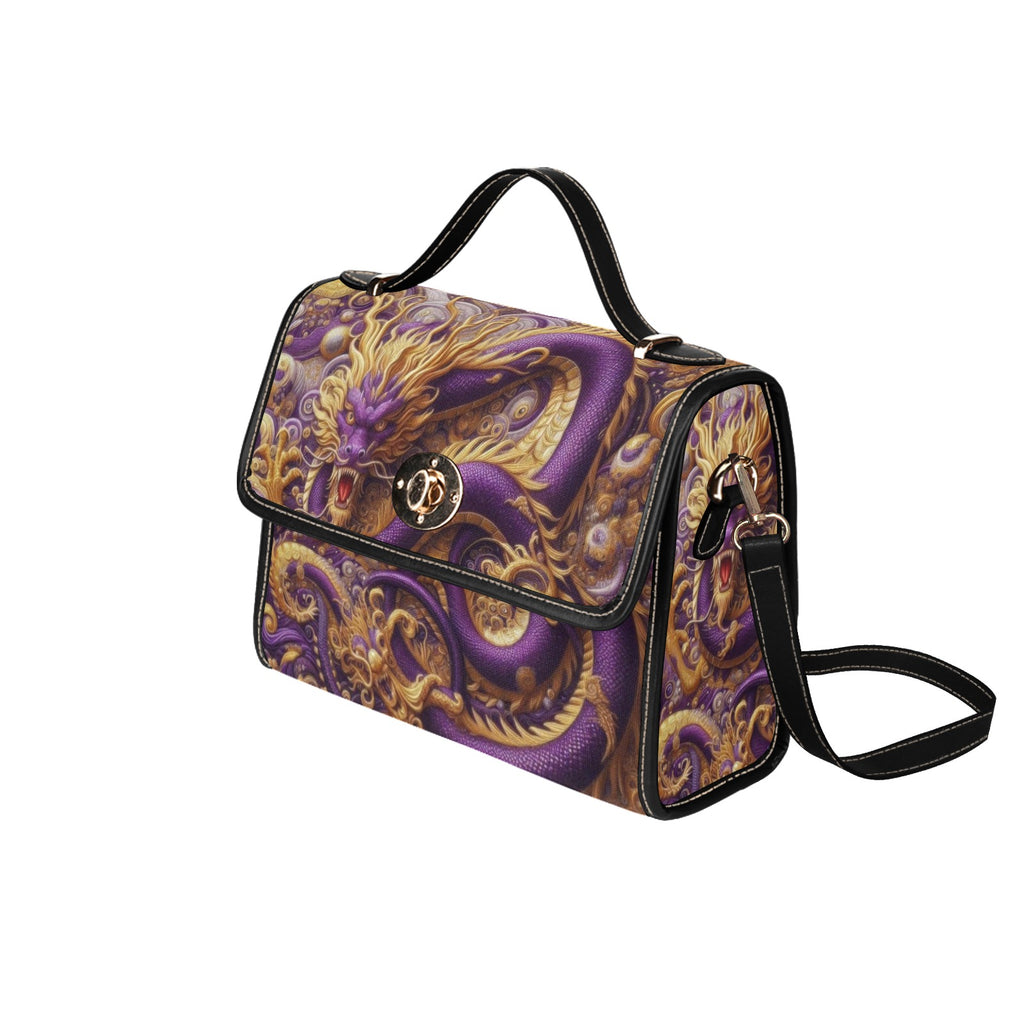 Purple Dragon Satchel Waterproof Canvas Bag