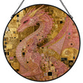 Pink Dragon Stained Glass Effect Suncatcher Window Hanging (Made in USA)