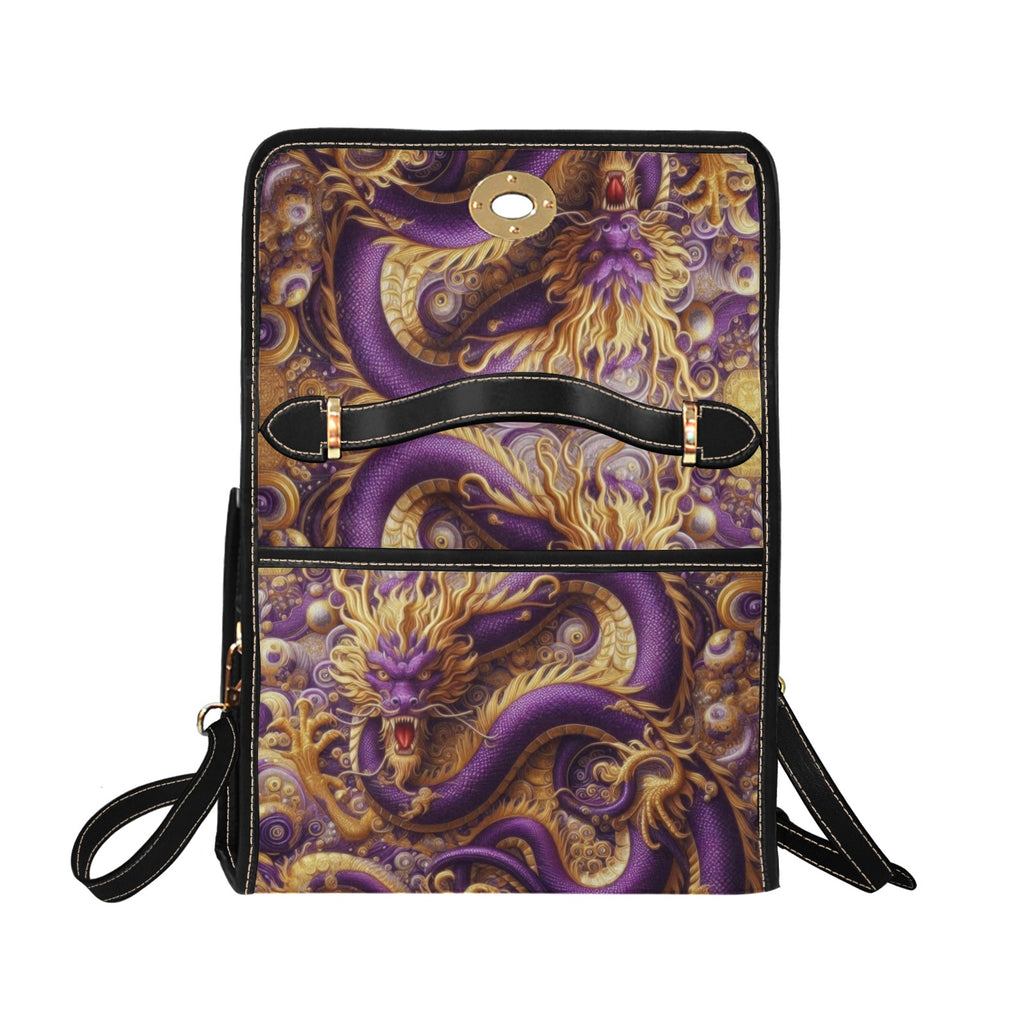 Purple Dragon Satchel Waterproof Canvas Bag