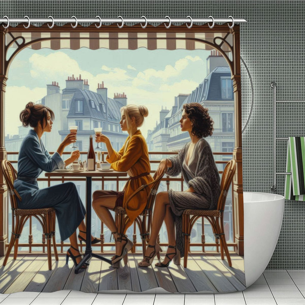 Paris Balcony Shower Curtain 70.8"x70.8" (Made in USA)