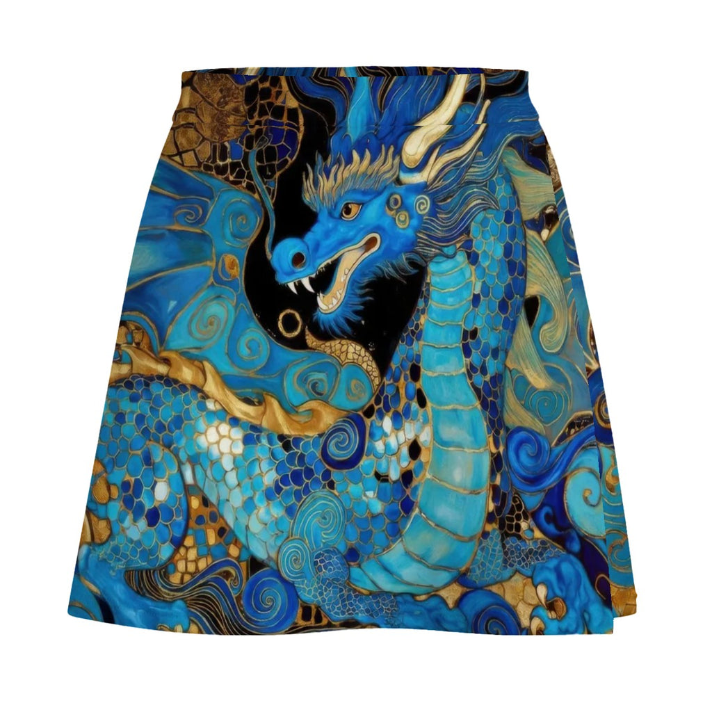 Teal Dragon Mini Skirt | Fantasy Wearable Art